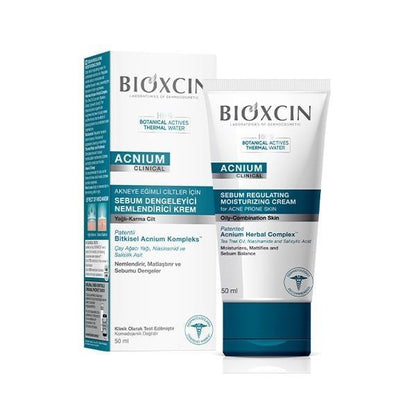 Bioxcin Acne Moisturizer - Sebum Balancing Cream for Acne-Prone Skin, Hypoallergenic &amp; Dermatologically Tested