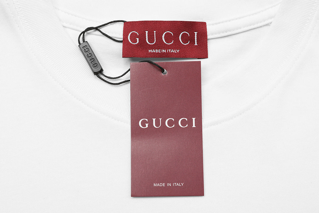 Gucci T-Shirt White Crew Neck | Luxury Cotton Tee - Casual Elegance
