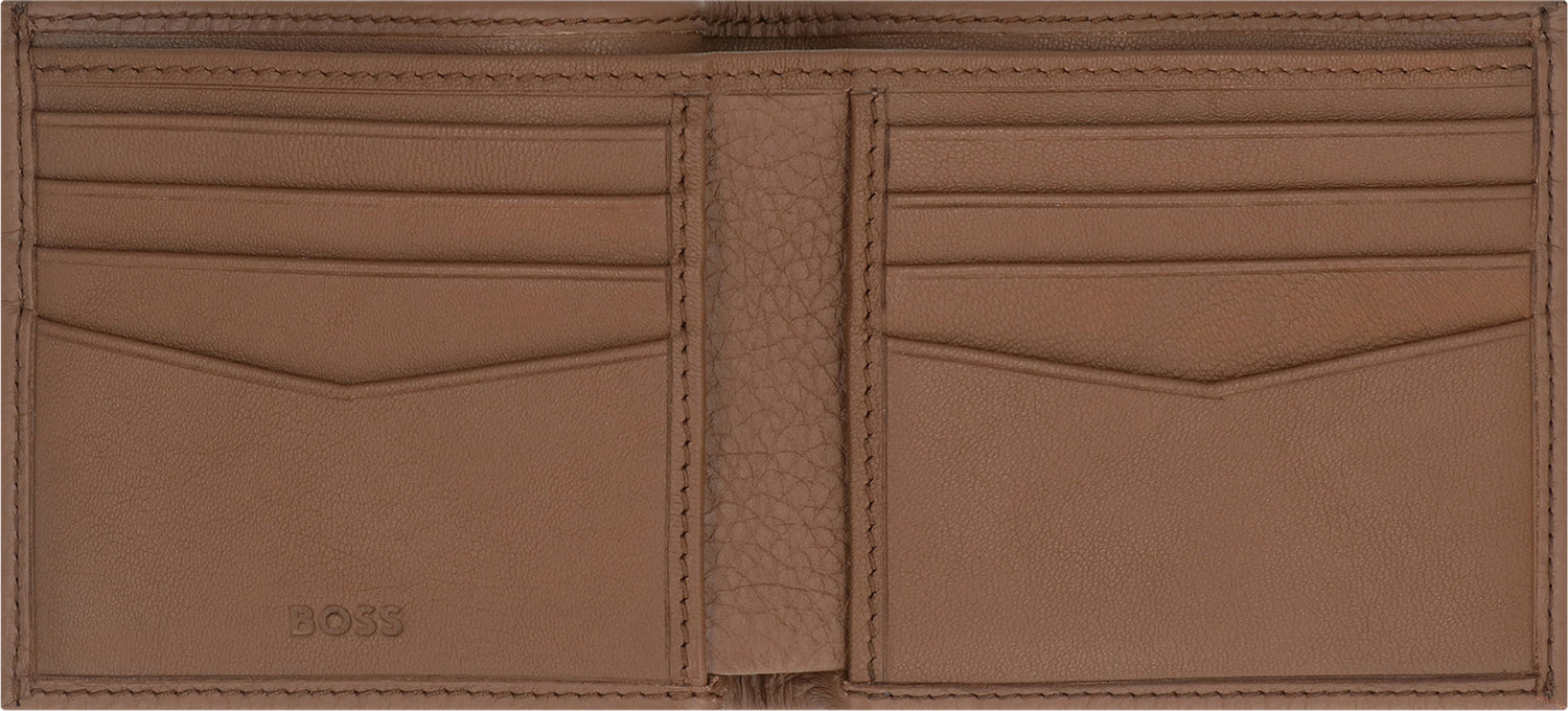 BOSS Grainy Leather Mini Wallet with Card Slots