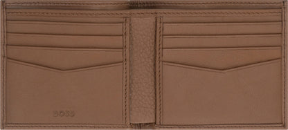 BOSS Grainy Leather Mini Wallet with Card Slots
