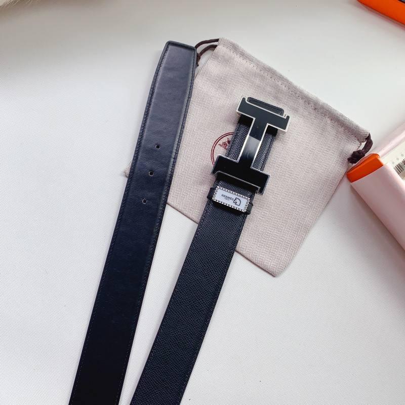 Hermes Men Black Buckle Belt &