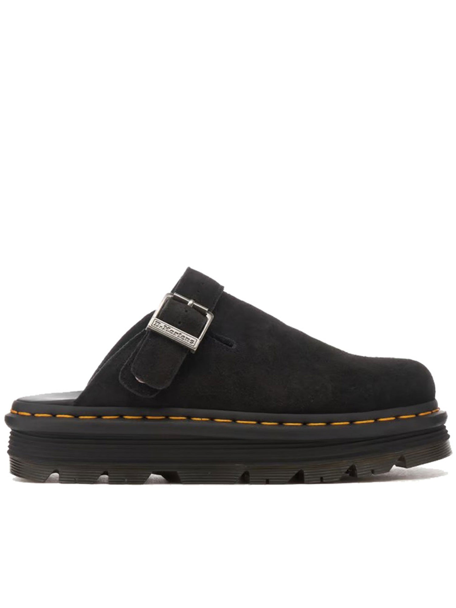Dr Martens Black Zebzag Suede Slingback Platform Mules