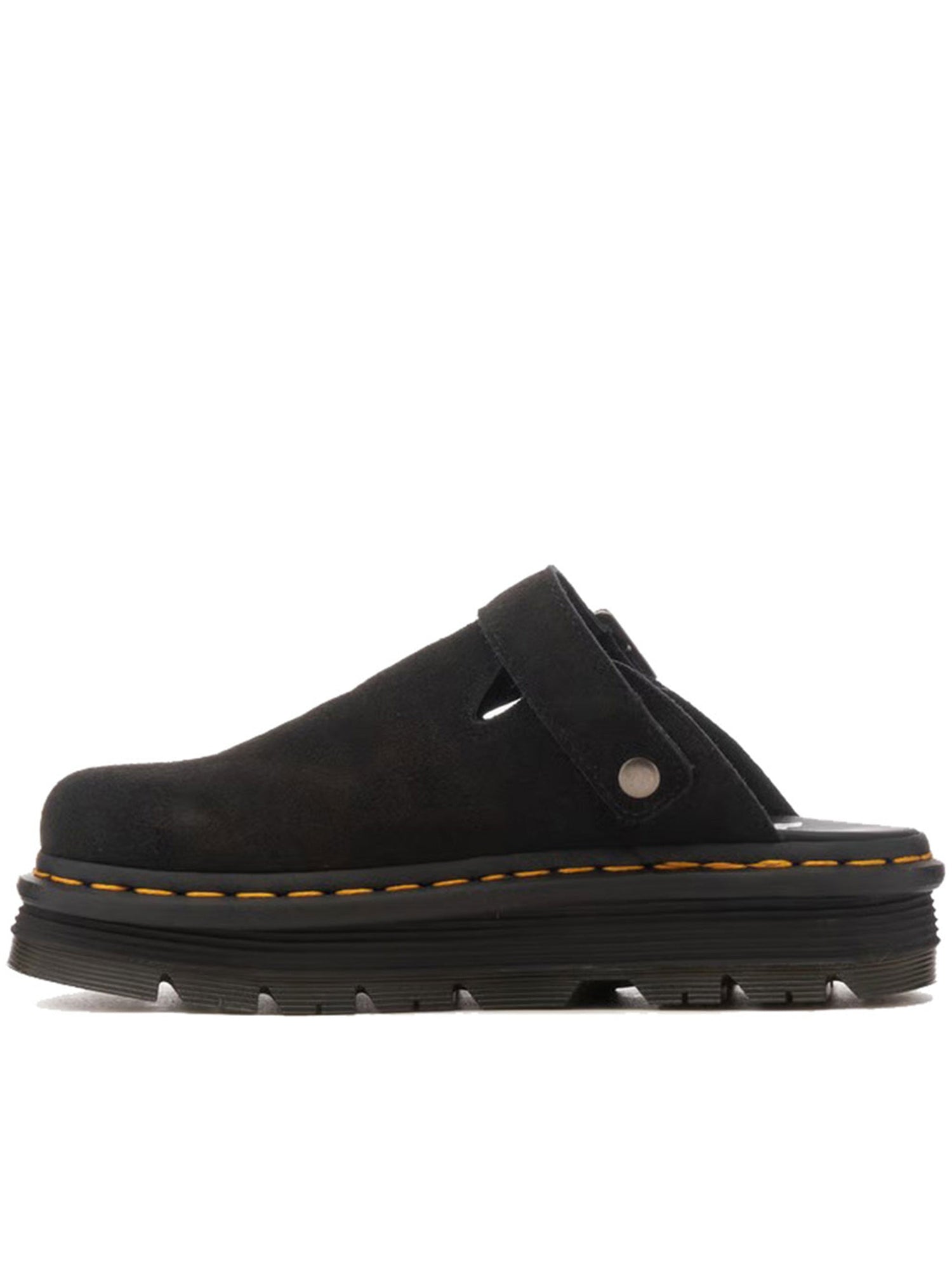 Dr Martens Black Zebzag Suede Slingback Platform Mules
