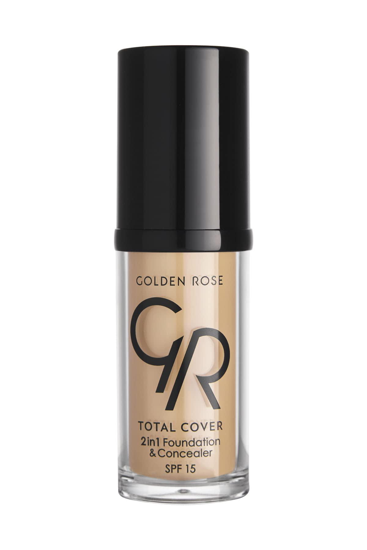 Golden Rose Total Cover 2 in 1 Foundation &amp; Concealer - Oil-Free, SPF 15, Vitamin E - 30ml