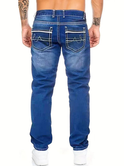 Mens Slim-Fit Double-Stitched Jeans