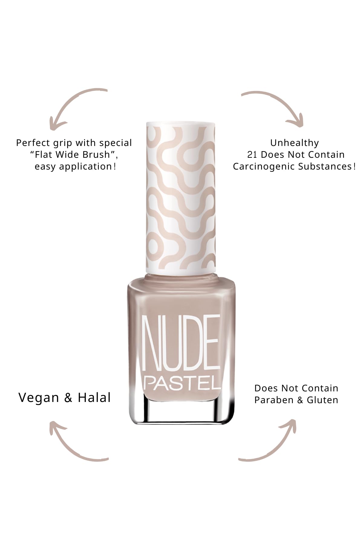 Pastel Vegan Cruelty-Free Nail Polish - Pastel Nude 755, 13ml