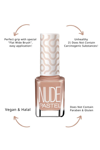Pastel Vegan Nude Nail Polish 13ml - Cruelty-Free, Non-Toxic, Intense Coverage