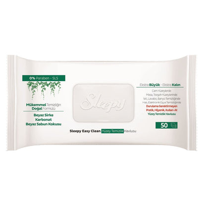 Sleepy Easy Clean Surface Cleaning Wipes 50-Pack - Large &amp; Thick