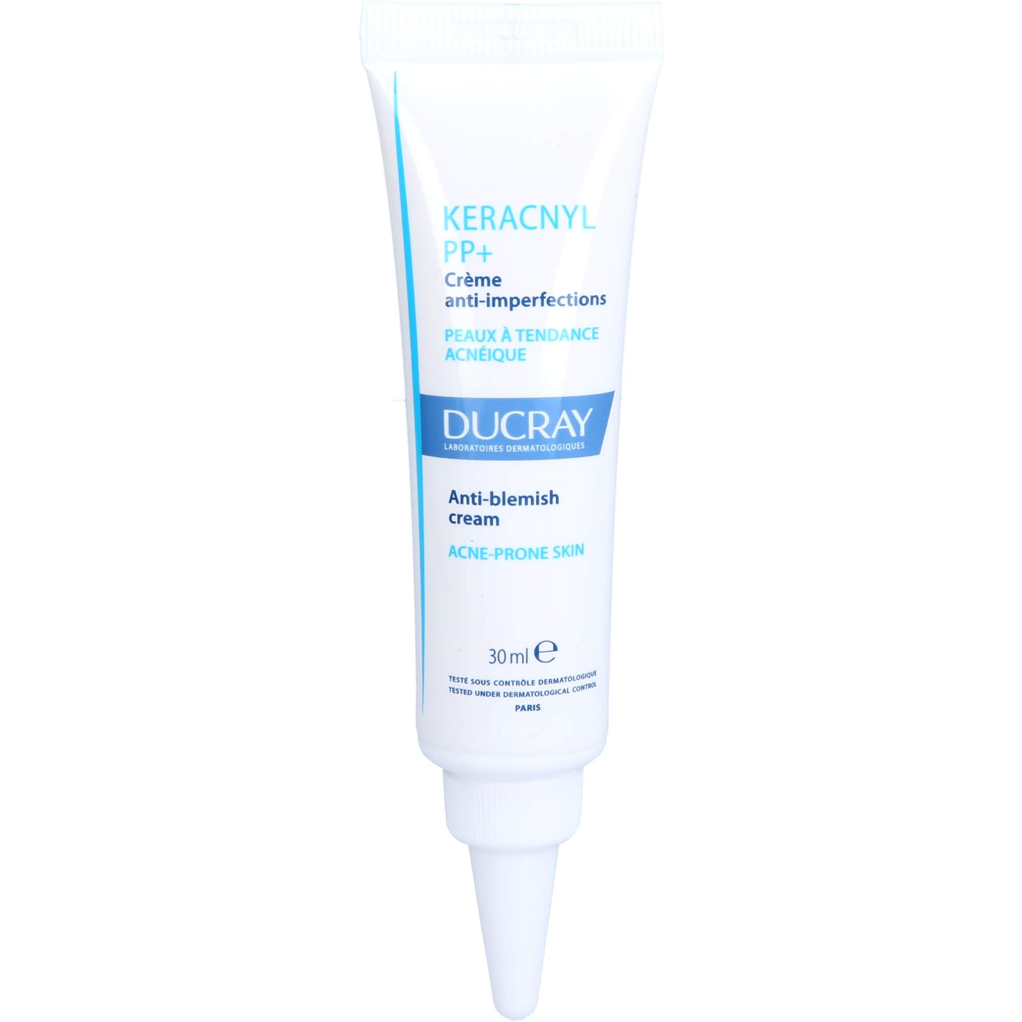 Ducray Keracnyl PP+ Soothing Cream for Acne-Prone Skin - 30ml, Reduces Imperfections &amp; Spots