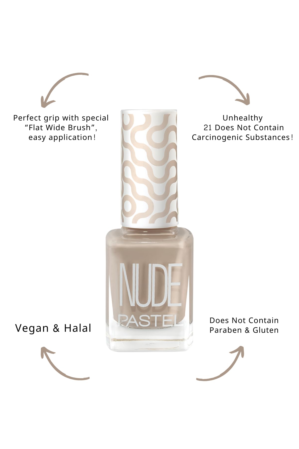 Pastel Vegan Nail Polish - Pastel Nude 766, Cruelty Free &amp; Toxic-Free, 13ml