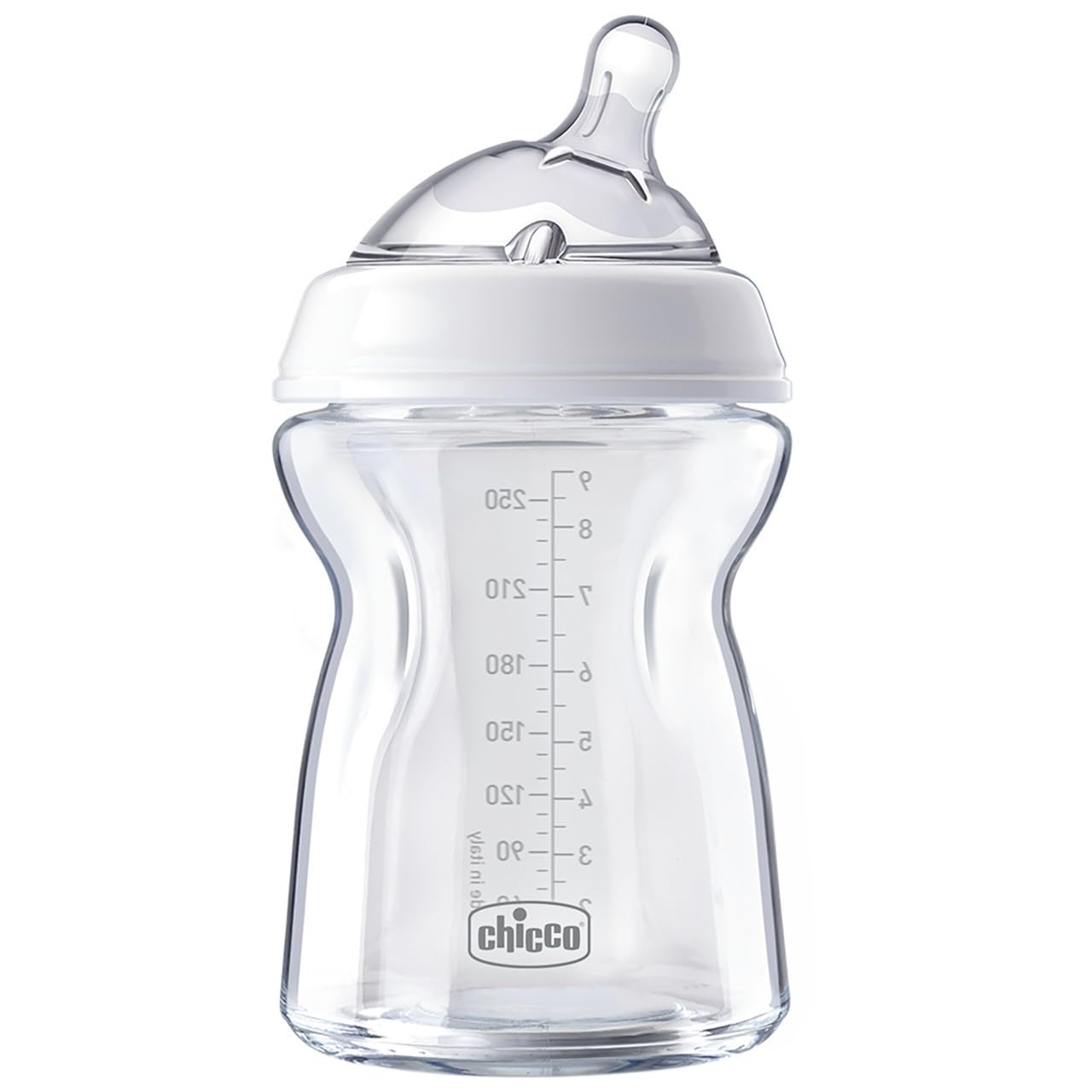 Chicco Natural Feeling 250ml Baby Bottle - Angled Nipple Design for Newborns &amp; Infants