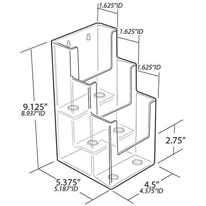 Azar Displays 2 Pc New Clear 3-Tier 6-Pocket Trifold Brochure Holder
