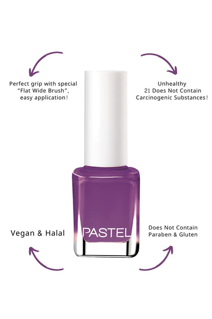 Pastel Vegan Nail Polish - Cruelty-Free, Non-Toxic, and High-Coverage - 13ml