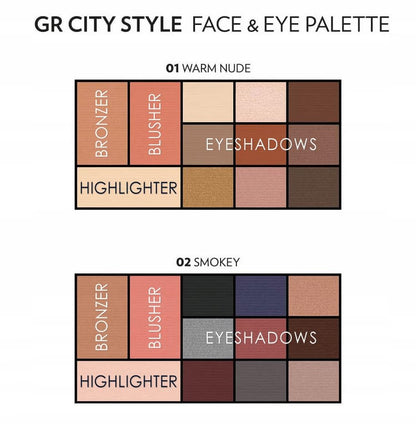 Golden Rose City Style Face &amp; Eye Palette 01 - Warm Nude | 12 Shades