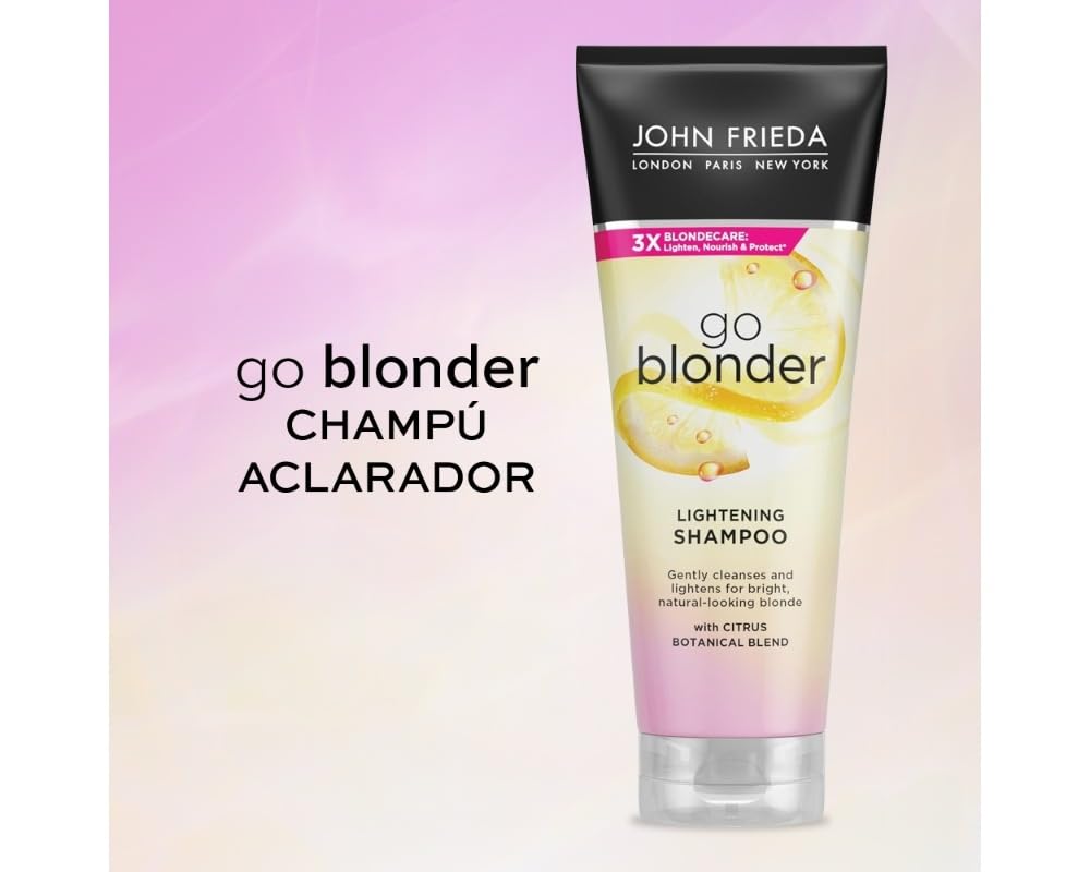 John Frieda Go Blonder Lightening Shampoo for Blonde Hair - 250ml, Nourishing &amp; Strengthening