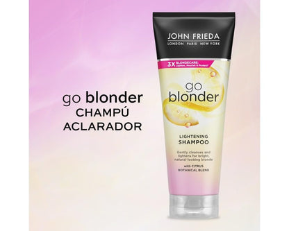 John Frieda Go Blonder Lightening Shampoo for Blonde Hair - 250ml, Nourishing &amp; Strengthening