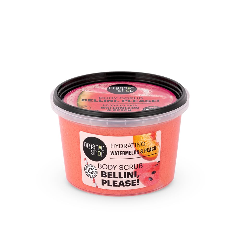 Organic Shop Lychee &amp; Bubble Gum Body Scrub - Natural Exfoliant for Soft, Moisturized Skin - 12.18 fl oz