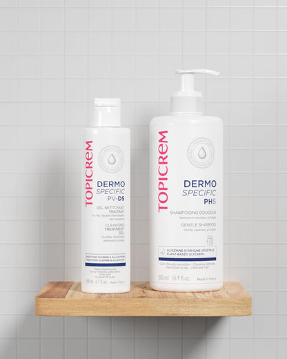 Topicrem PV/DS Cleansing Gel for Body and Hair - Gentle, Soothing, For Sensitive Skin &amp; Scalp - 200ml