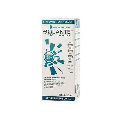 Solante Immuna Sunscreen for Sensitive Skin - High SPF 50+ Anti-Aging Sun Protection - Water-Resistant, Fragrance-Free, 5.07 fl oz