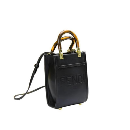 Fendi  Vitello King Plexiglass Logo Embossed Mini Fendi Sunshine Shopper Tote