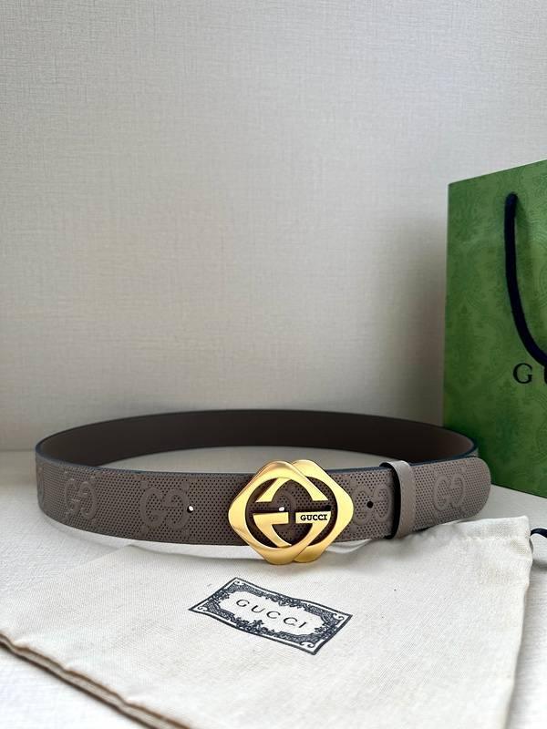 GUCCI Embellished coated-canvas and leather belt &