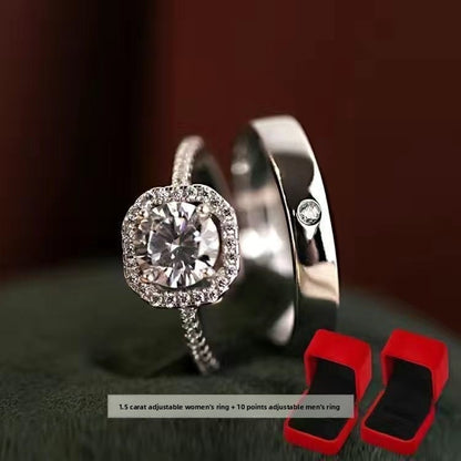 Simulation Adjustable Wedding Ring Set