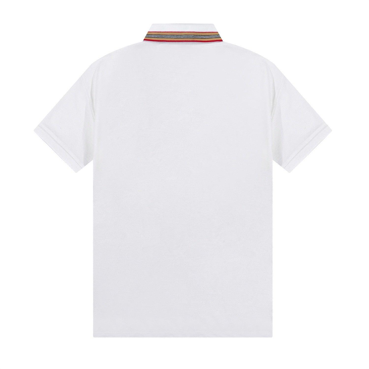 Burberry White T-Shirt With Collar