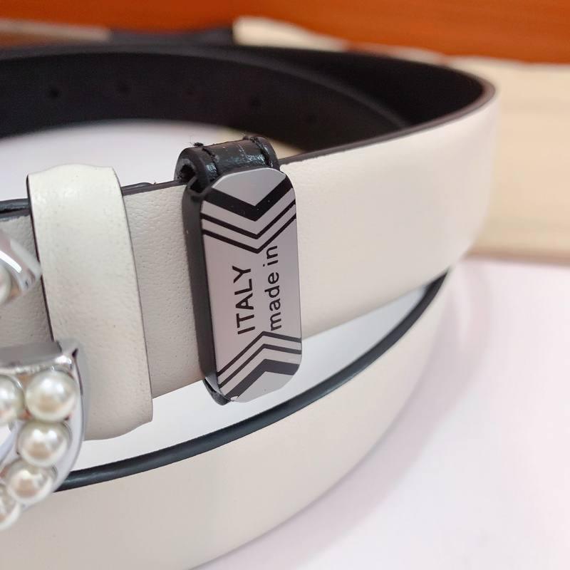 Dolce Gabbana Calfskin belt with bejeweled DG logo &