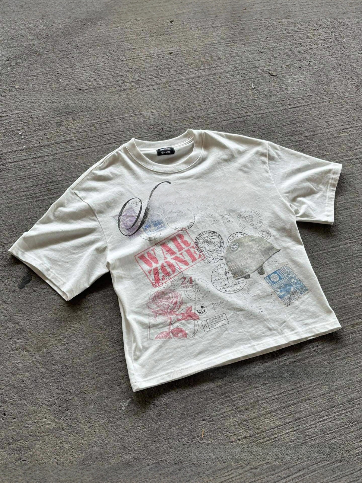 Graffiti Print Cotton Loose Top