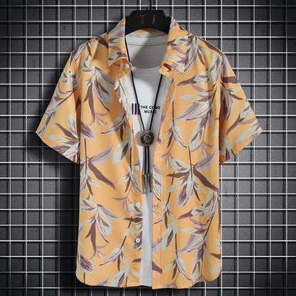 Mens Quick Dry Floral Shirt and Shorts Set