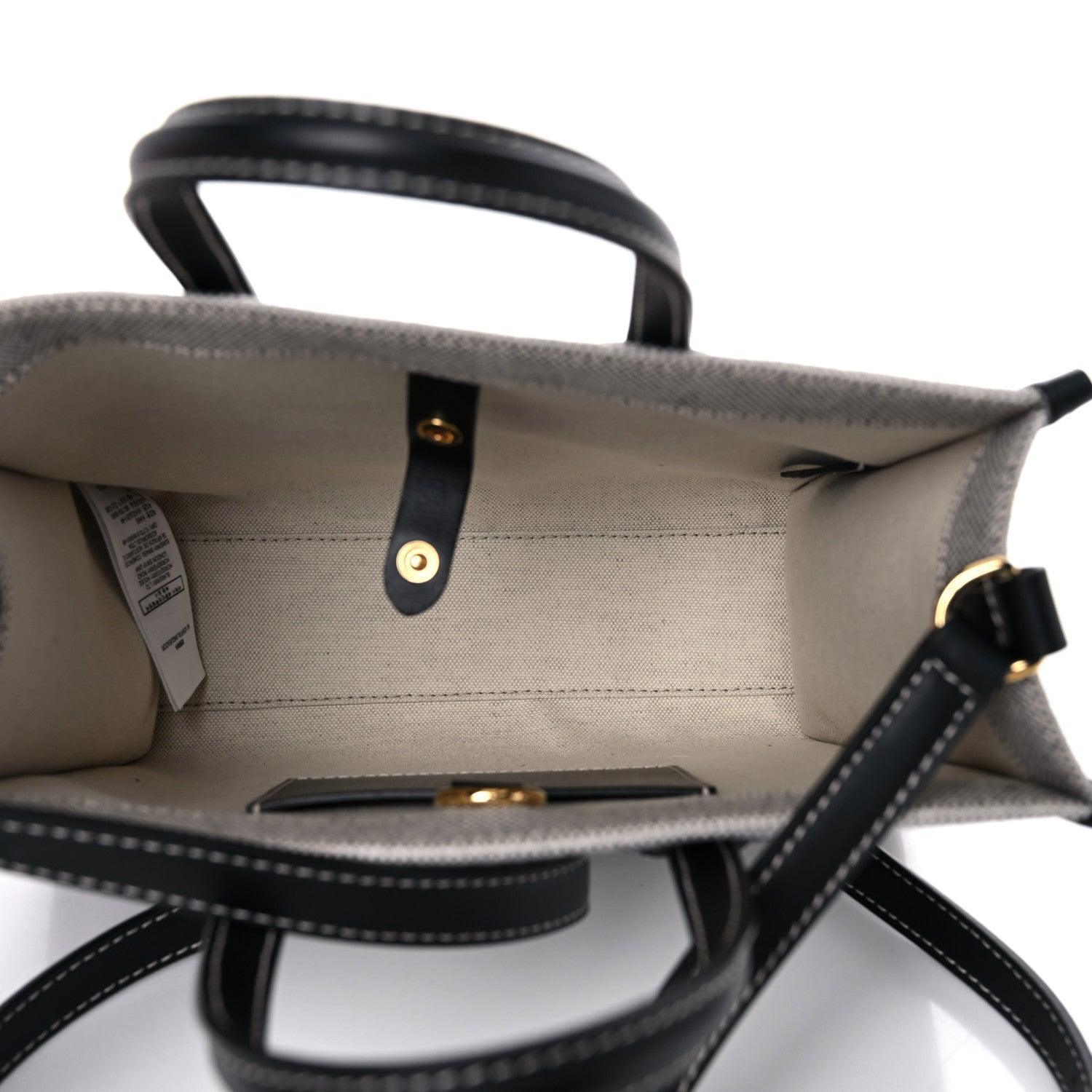 Burberry Canvas Smooth Calfskin Mini Two Tone Freya Tote