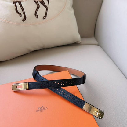Hermes Men Gold Buckle Belt &