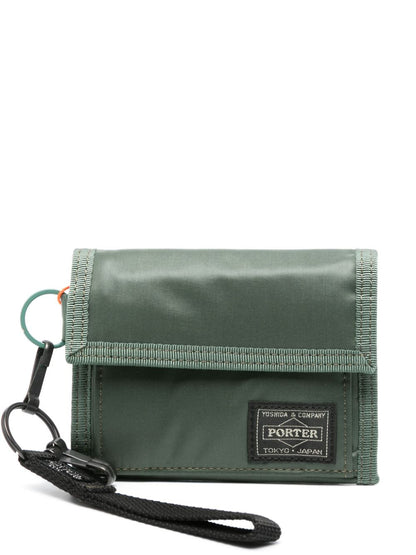 PORTER Mini Tri-Fold Wallet with Keyring Attachment