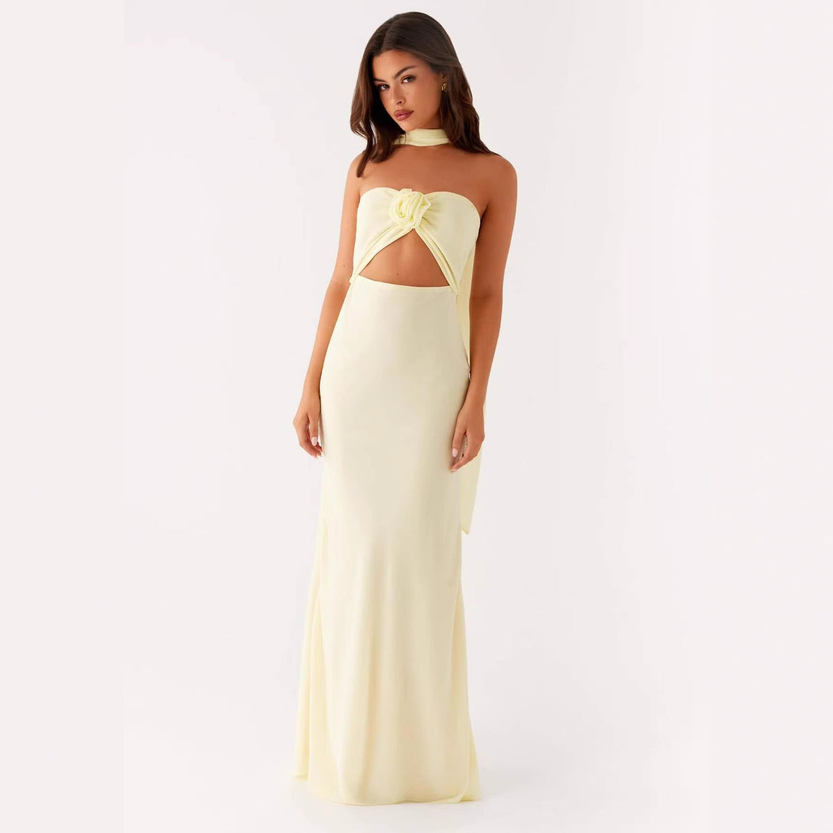 Floral Cut Out Backless Summer Dress