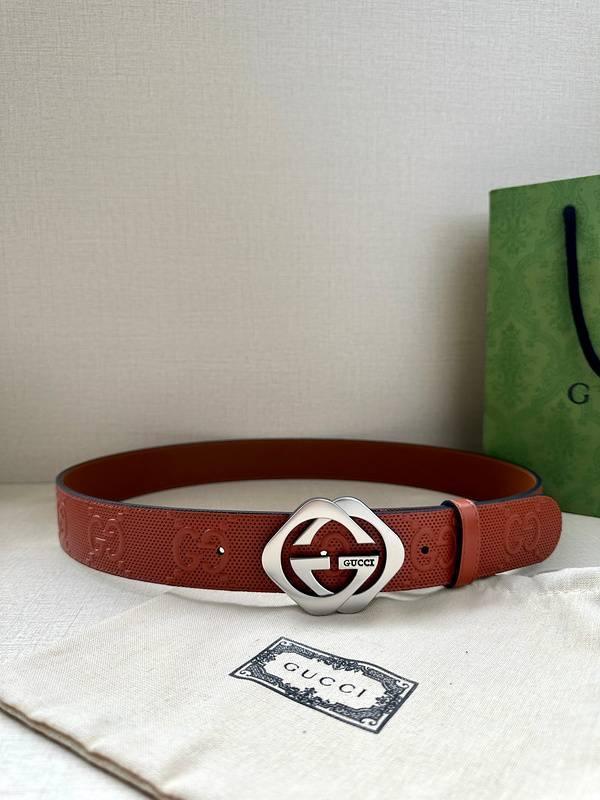 GUCCI Embellished coated-canvas and leather belt &