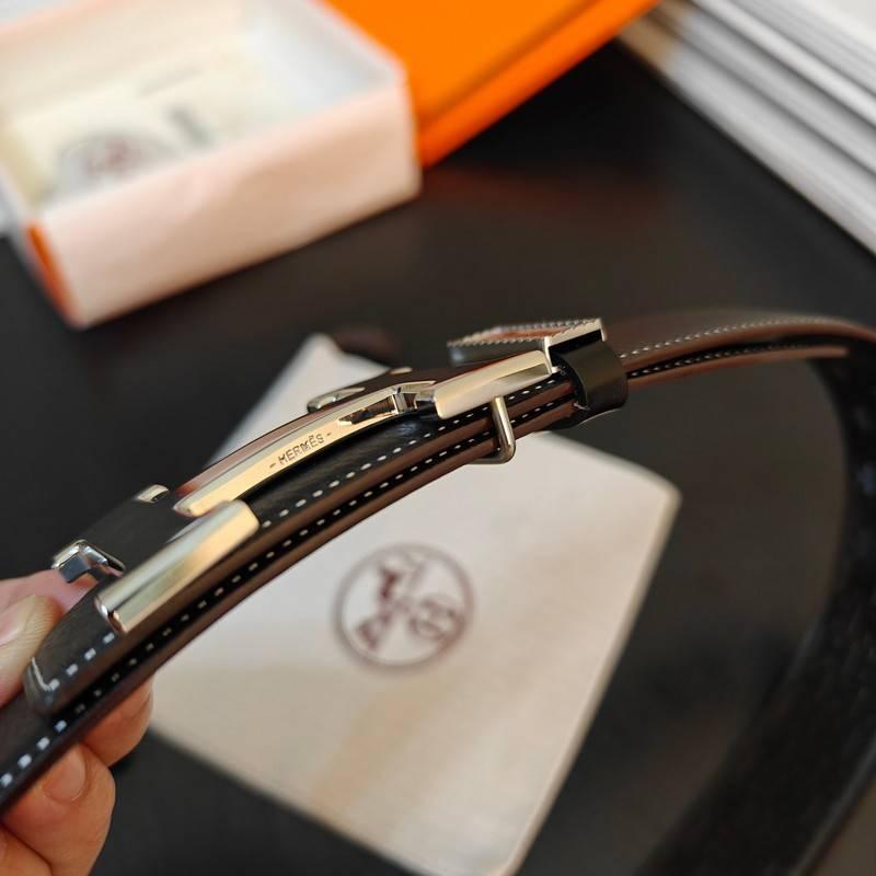 Hermès Black Leather Belt - Men&