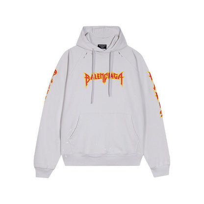 Balenciaga logo-print detail hoodie – White