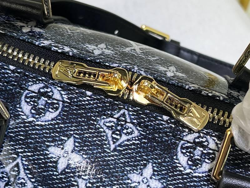 Louis Vuitton Navy &amp; White Monogram Keepall 50