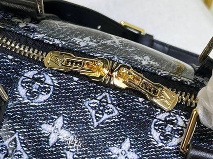 Louis Vuitton Navy &amp; White Monogram Keepall 50