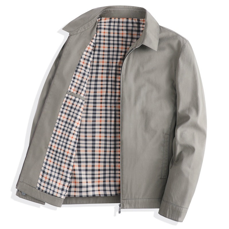 Pure Cotton Lapel Jacket for Men Business Casual Outerwear