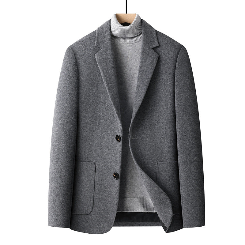 Autumn And Winter Solid Color Short Wool Woolen Men&