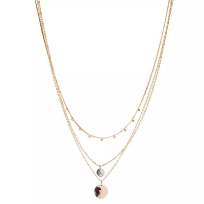 Style and Co Gold-Tone and Stone Layered Pendant Necklace