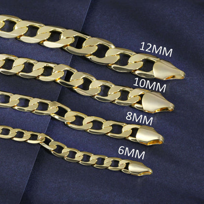 Brass Gold Plated Chain Necklace Men Women Unisex Bold Geometric Jewelry