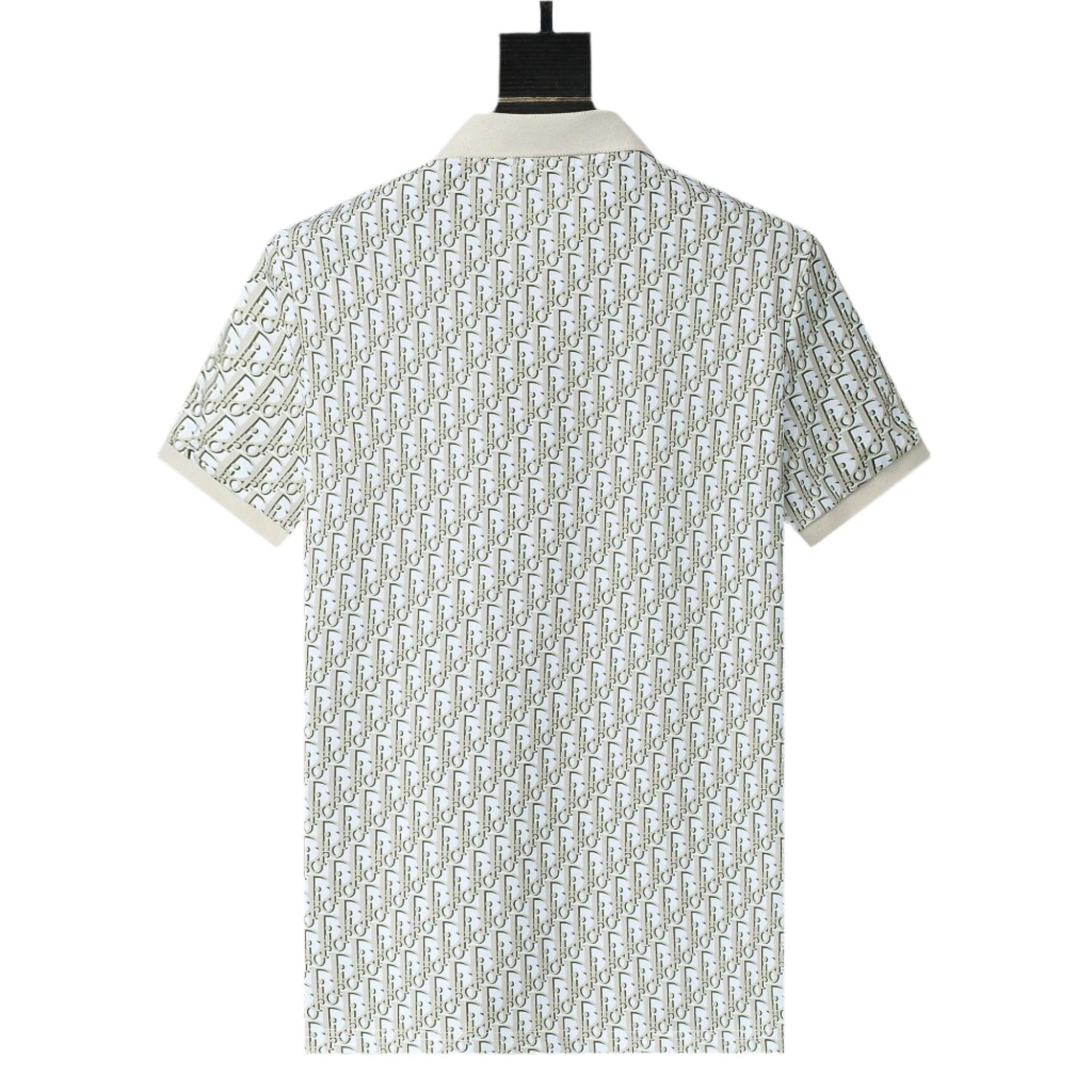 Dior Geometric Green T-Shirt With Collar
