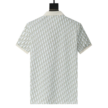 Dior Geometric Green T-Shirt With Collar
