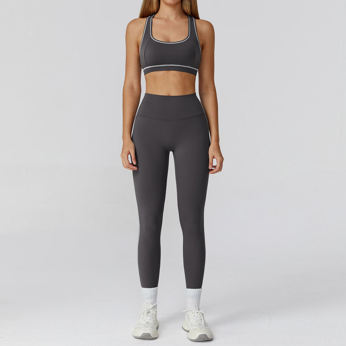 Womens Brushed Yoga Suit Set with Zipper