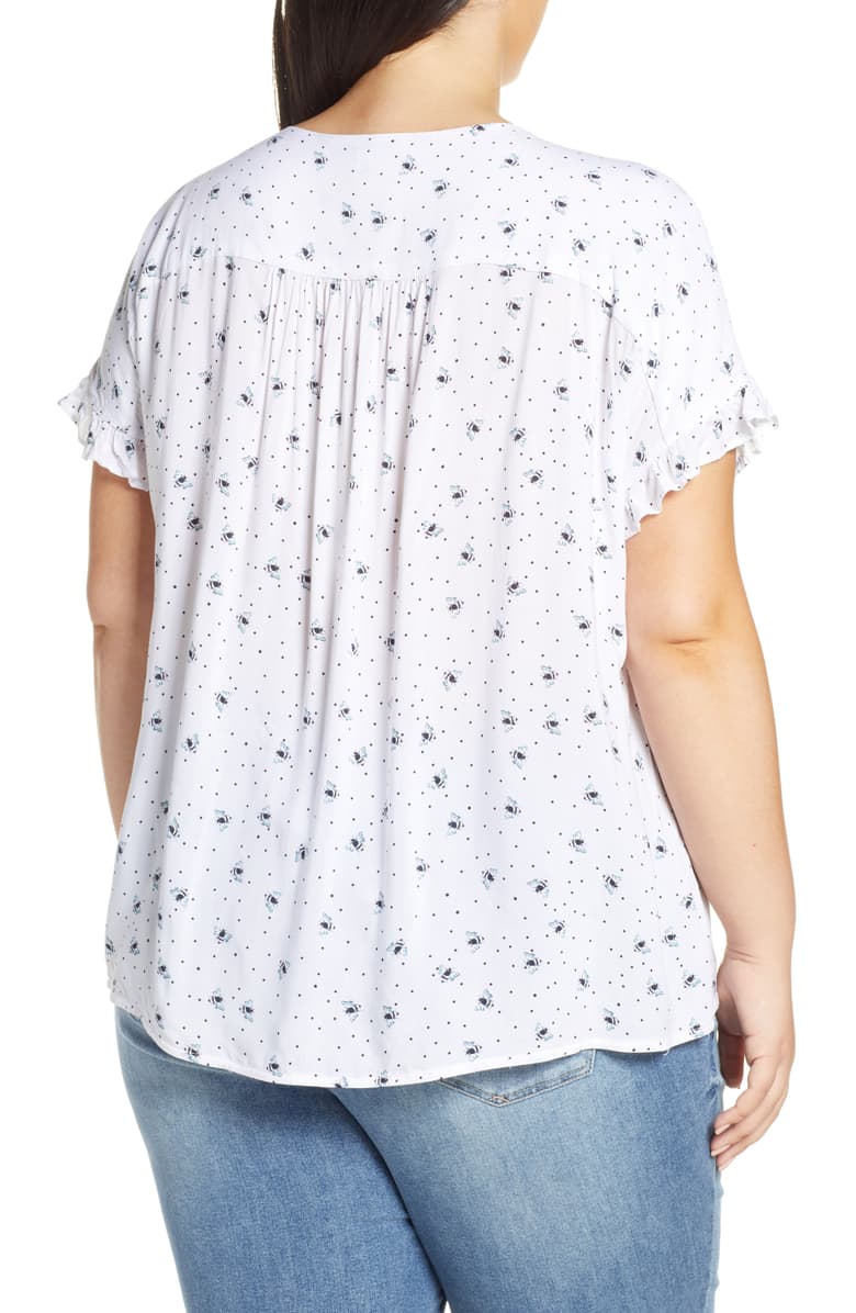 Single Thread Womens Plus Printed Faux-Wrap Top, Size 1X