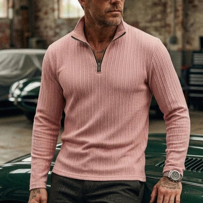Long Sleeve Jacquard Polo Shirt
