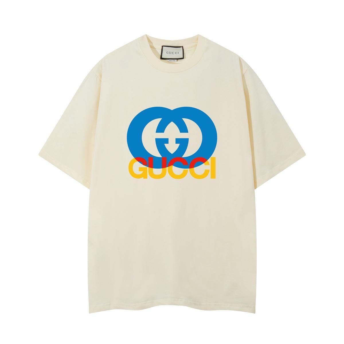 Gucci Beige Cotton T-Shirt - Luxury Casual Crew Neck (Men&