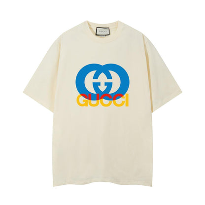 Gucci Beige Cotton T-Shirt - Luxury Casual Crew Neck (Men&